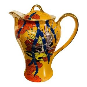 Gorgeous Hand-painted Vintage Japanese Lusterware Water Pitcher